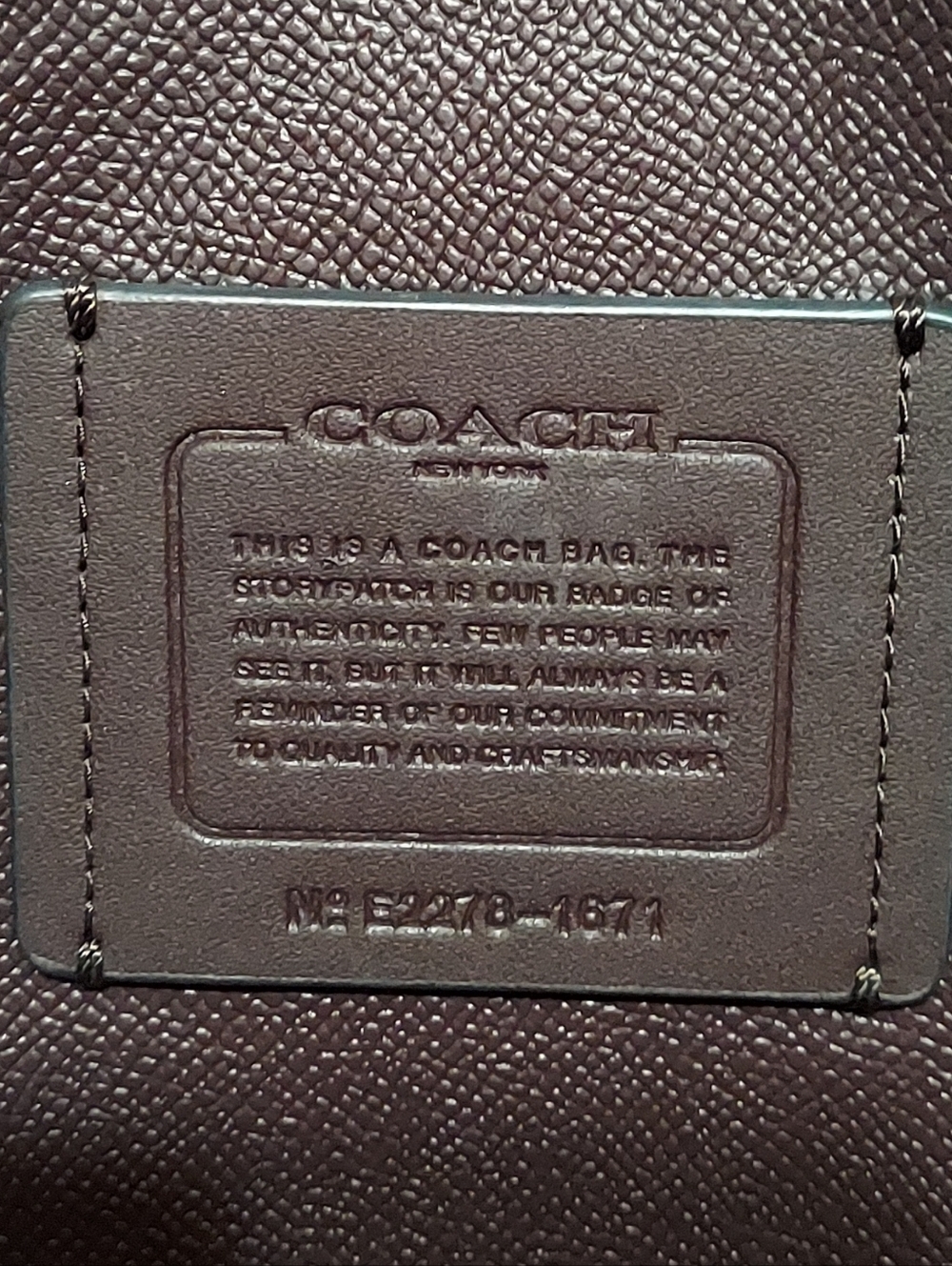 Coach Mollie Three Compartment Center Zip Black Leather Tote No. 1671 - Picture 8 of 10